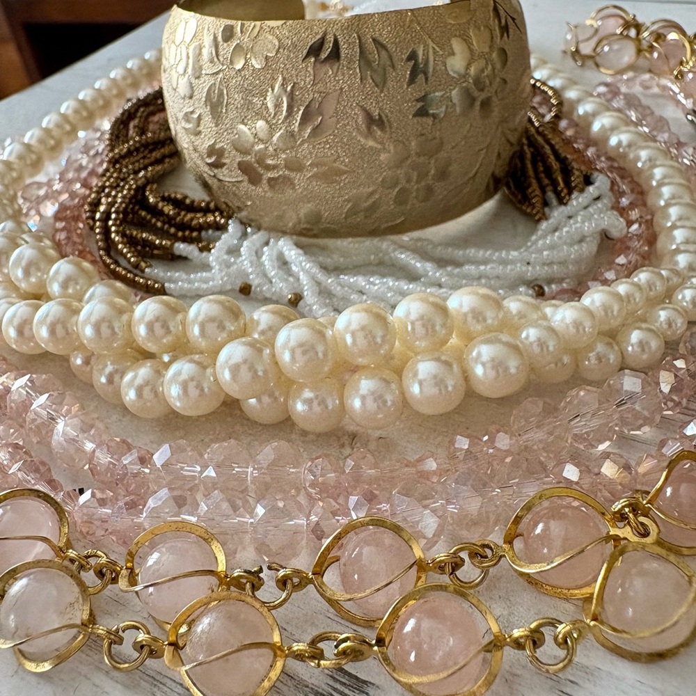 Elegant Vintage Pink Themed Jewelry Lot